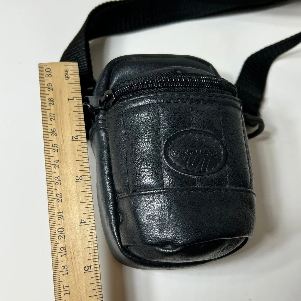 Vanguard Black PVC Mini Camera Bag Crossbody Pouch with Belt Loop Vintage